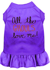 All the Ghouls Screen Print Dog Dress Purple XXXL (20)