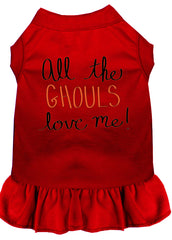 All the Ghouls Screen Print Dog Dress Red XXXL (20)