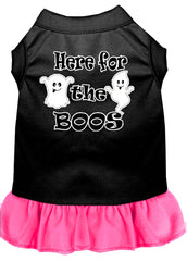 Here for the Boos Screen Print Dog Dress Black with Bright Pink XXXL (20)