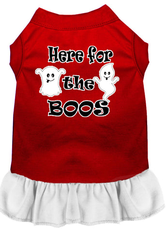 Here for the Boos Screen Print Dog Dress Red with White XXXL (20)