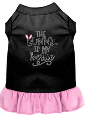 Bunny is my Bestie Screen Print Dog Dress Black with Light Pink XXXL (20)