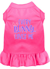 Every Bunny Loves me Screen Print Dog Dress Bright Pink XXXL (20)