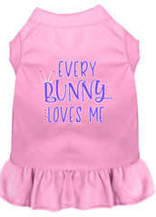 Every Bunny Loves me Screen Print Dog Dress Light Pink XXXL (20)
