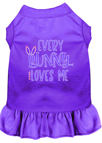 Every Bunny Loves me Screen Print Dog Dress Purple XXXL (20)