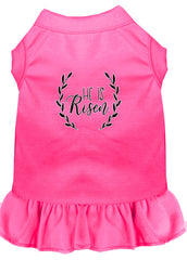 He Is Risen Screen Print Dog Dress Bright Pink XXXL (20)