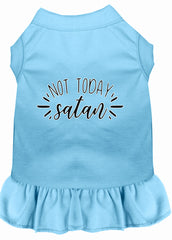 Not Today Satan Screen Print Dog Dress Baby Blue XXXL (20)