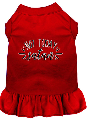 Not Today Satan Screen Print Dog Dress Red XXXL (20)