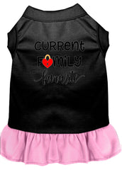 Family Favorite Screen Print Dog Dress Black with Light Pink XXXL