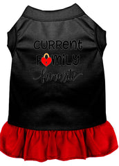 Family Favorite Screen Print Dog Dress Black with Red XXXL