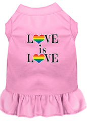 Love is Love Screen Print Dog Dress Light Pink XXXL