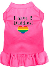 I have 2 Daddies Screen Print Dog Dress Bright Pink XXXL