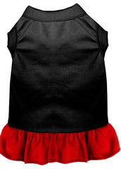 Plain Pet Dress Black with Red XXXL 