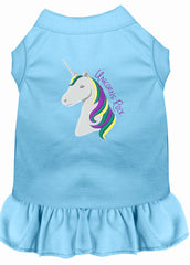 Unicorns Rock Embroidered Dog Dress Baby Blue XXXL 