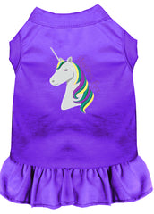 Unicorns Rock Embroidered Dog Dress Purple XXXL 