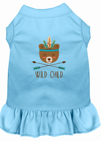 Wild Child Embroidered Dog Dress Baby Blue XXXL 