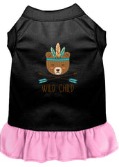 Wild Child Embroidered Dog Dress Black with Light Pink XXXL 