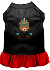 Wild Child Embroidered Dog Dress Black with Red XXXL 