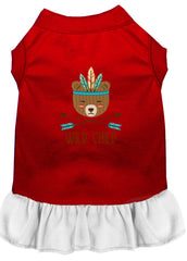 Wild Child Embroidered Dog Dress Red with White XXXL 