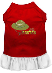 Scout Master Embroidered Dog Dress Red with White XXXL 