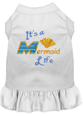 Mermaid Life Embroidered Dog Dress White XXXL 