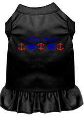 Set Sail Embroidered Dog Dress Black XXXL 