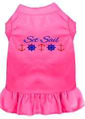 Set Sail Embroidered Dog Dress Bright Pink XXXL 