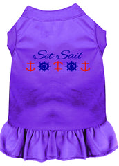 Set Sail Embroidered Dog Dress Purple XXXL 