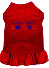 Set Sail Embroidered Dog Dress Red XXXL 