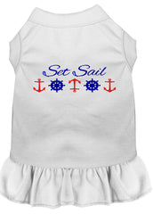 Set Sail Embroidered Dog Dress White XXXL 