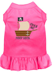 Poop Deck Embroidered Dog Dress Bright Pink XXXL 