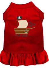 Poop Deck Embroidered Dog Dress Red XXXL 