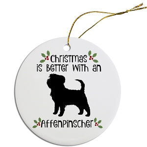 Dog Breed Specific Round Christmas Ornament