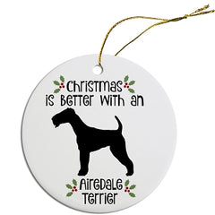 Dog Breed Specific Round Christmas Ornament