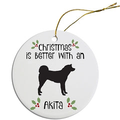 Dog Breed Specific Round Christmas Ornament