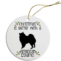 Dog Breed Specific Round Christmas Ornament