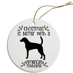 Dog Breed Specific Round Christmas Ornament