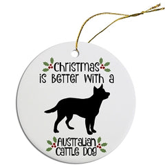 Dog Breed Specific Round Christmas Ornament