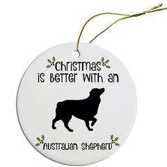 Dog Breed Specific Round Christmas Ornament