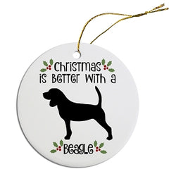 Dog Breed Specific Round Christmas Ornament