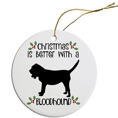 Dog Breed Specific Round Christmas Ornament