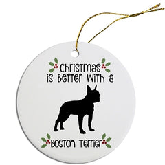 Dog Breed Specific Round Christmas Ornament