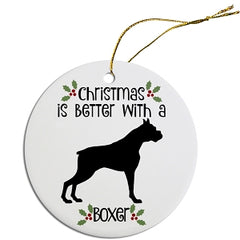 Dog Breed Specific Round Christmas Ornament