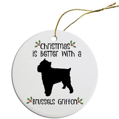 Dog Breed Specific Round Christmas Ornament