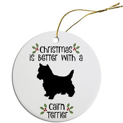 Dog Breed Specific Round Christmas Ornament