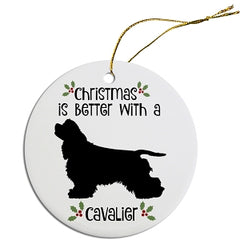 Dog Breed Specific Round Christmas Ornament