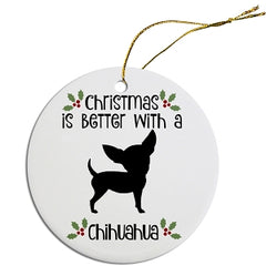 Dog Breed Specific Round Christmas Ornament