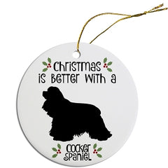 Dog Breed Specific Round Christmas Ornament