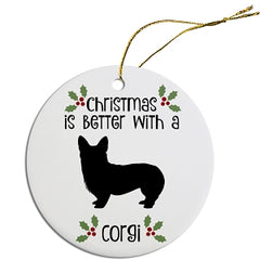 Dog Breed Specific Round Christmas Ornament