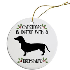 Dog Breed Specific Round Christmas Ornament