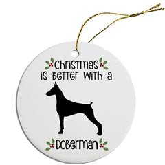 Dog Breed Specific Round Christmas Ornament